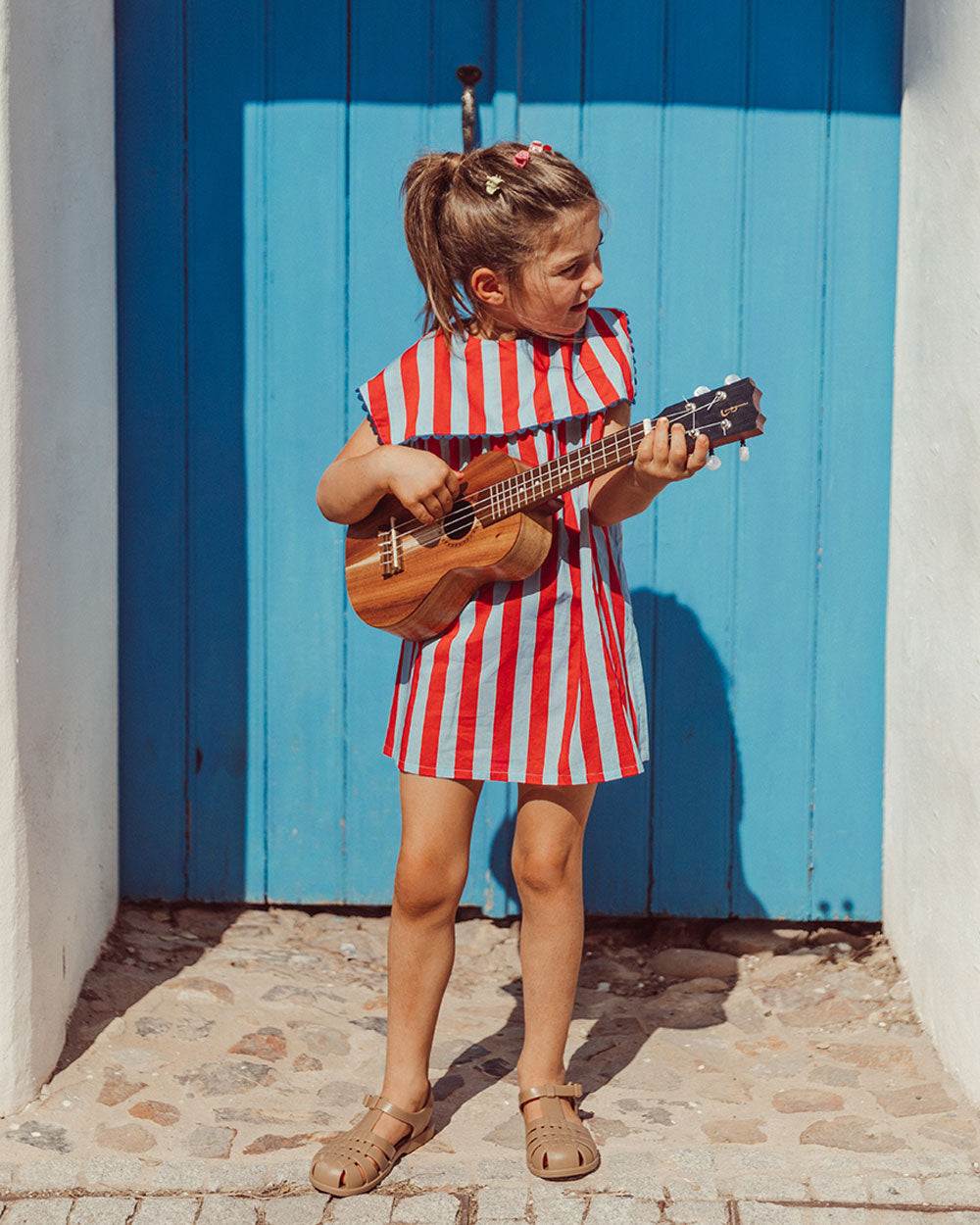 VESTIDO AURORA RED STRIPES PETIT