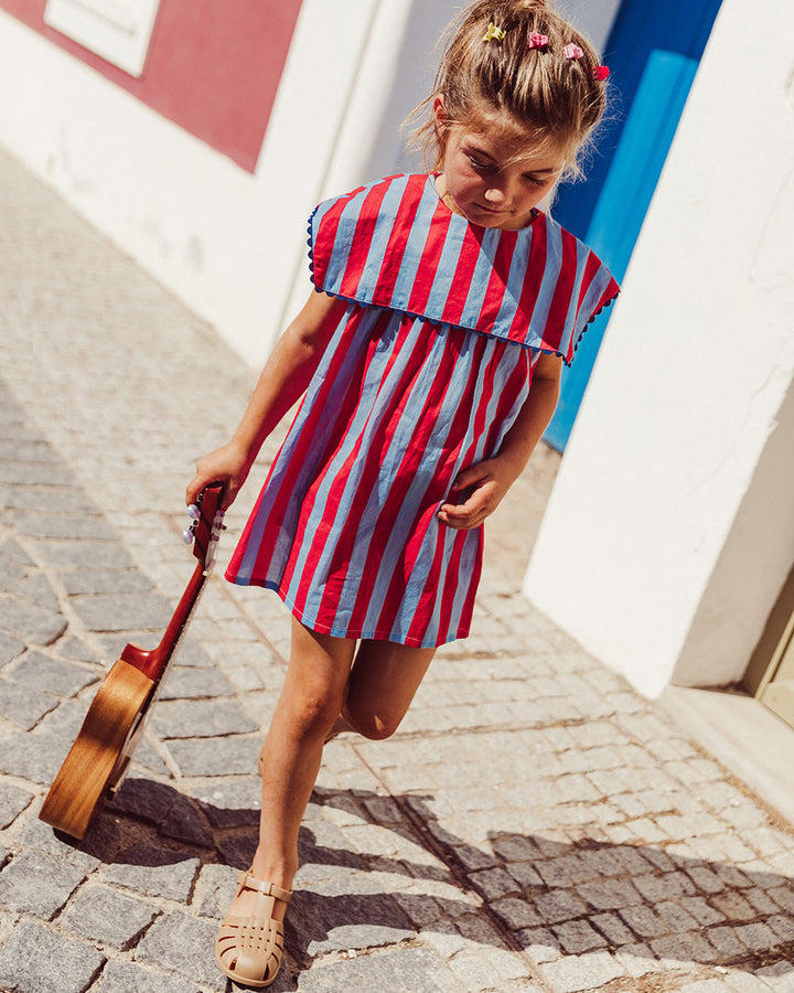 VESTIDO AURORA RED STRIPES PETIT
