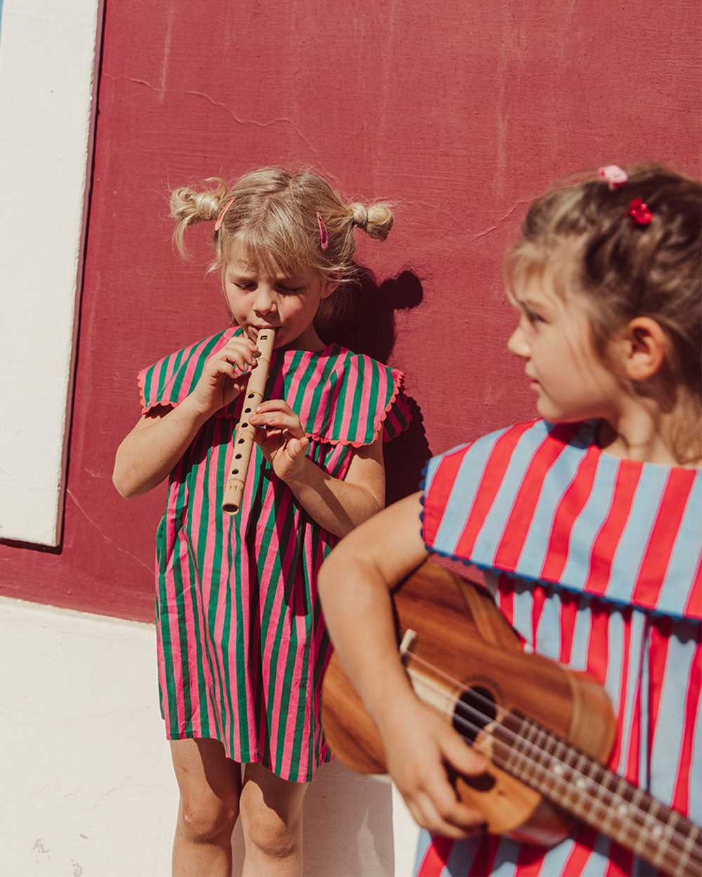 VESTIDO AURORA GREEN STRIPES PETIT