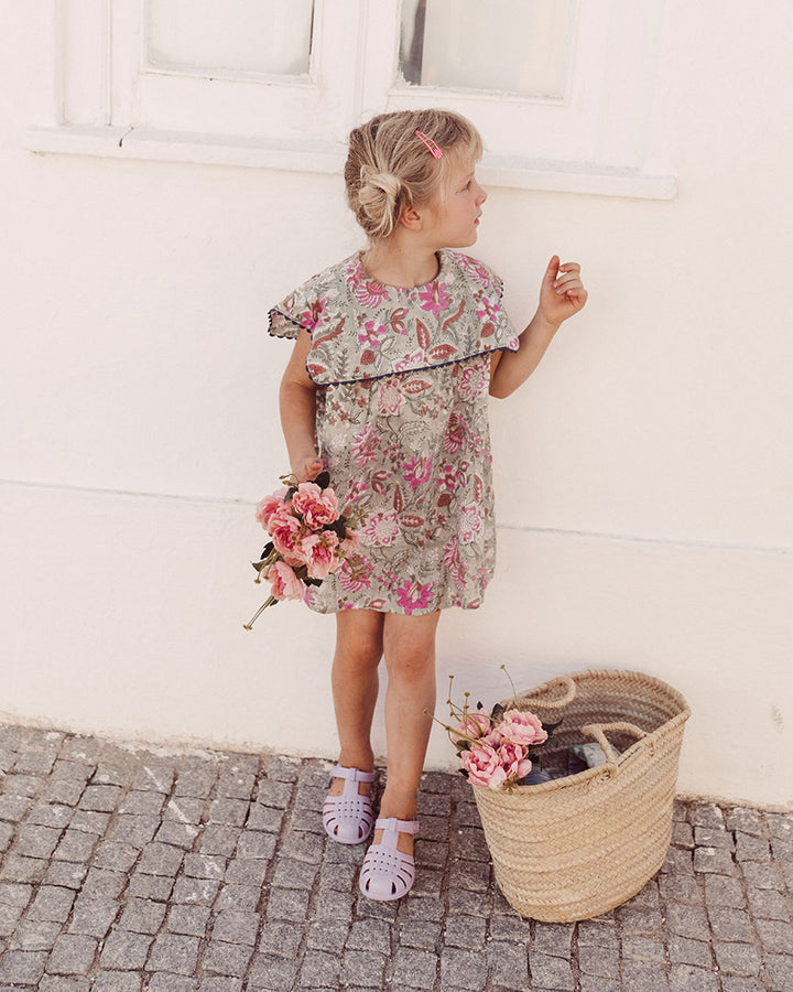 VESTIDO AURORA GREEN FLOWERS PETIT