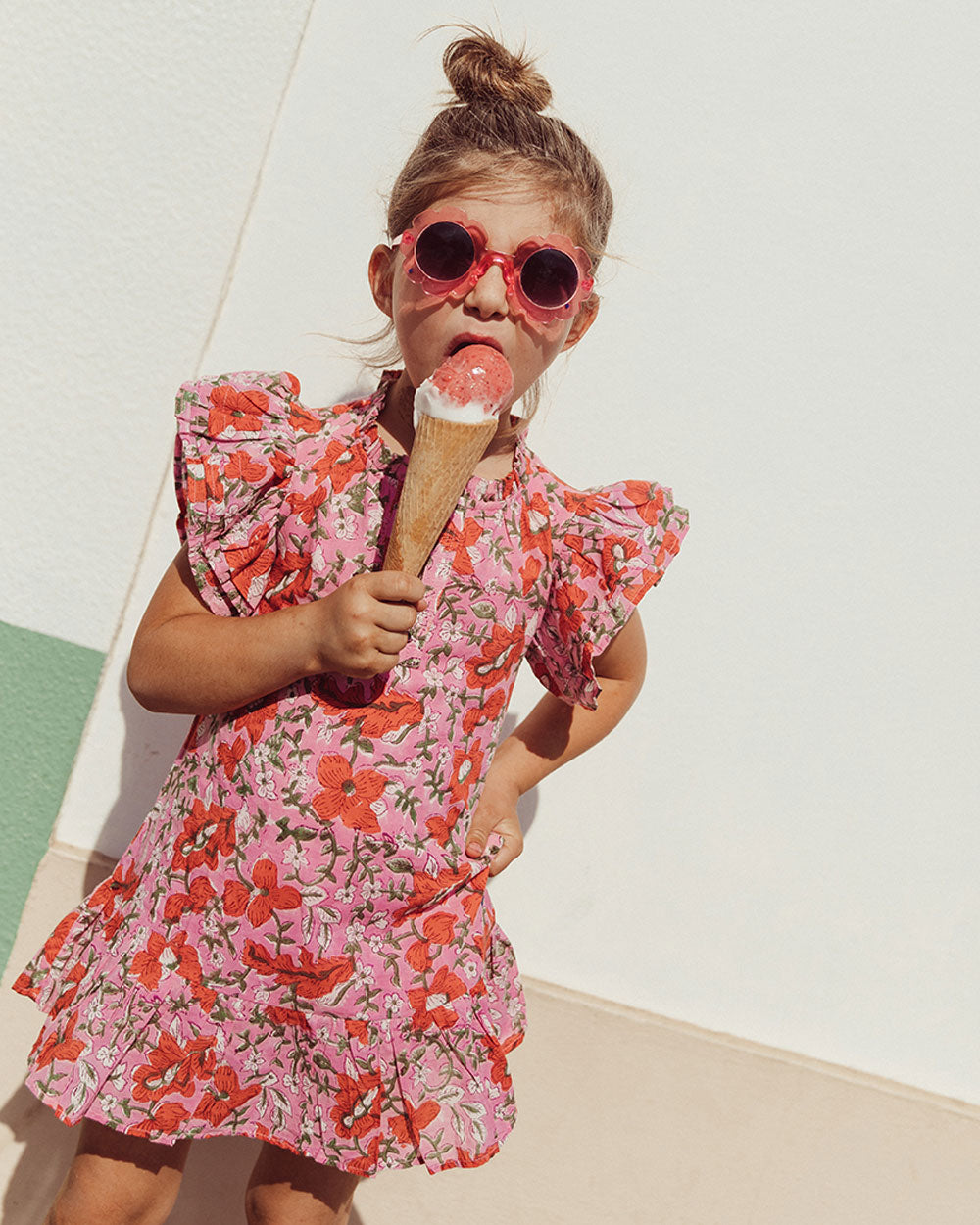 VESTIDO ANGELE PINK FLOWERS PETIT