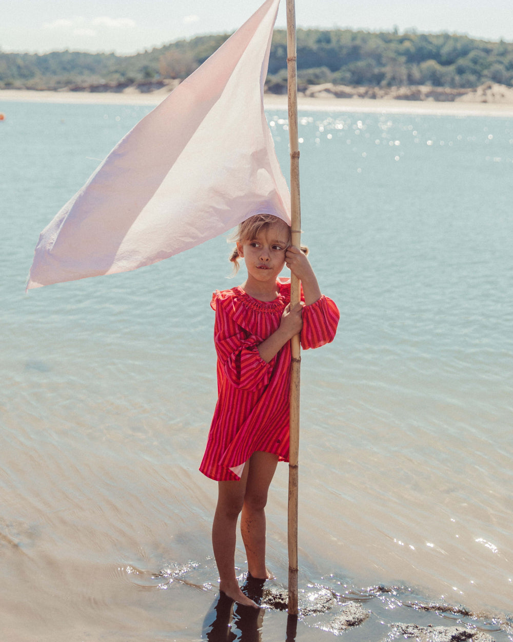 VESTIDO VOLARA FUCSIA STRIPES PETIT