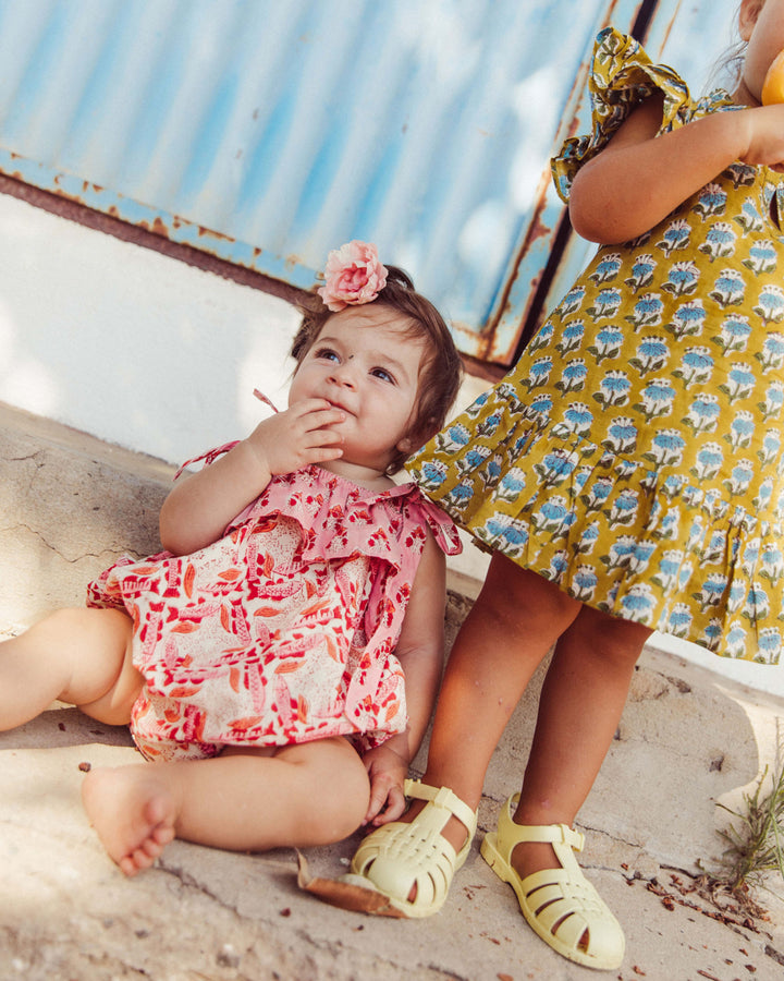 VESTIDO ANGELE PISTACHIO FLOWERS PETIT
