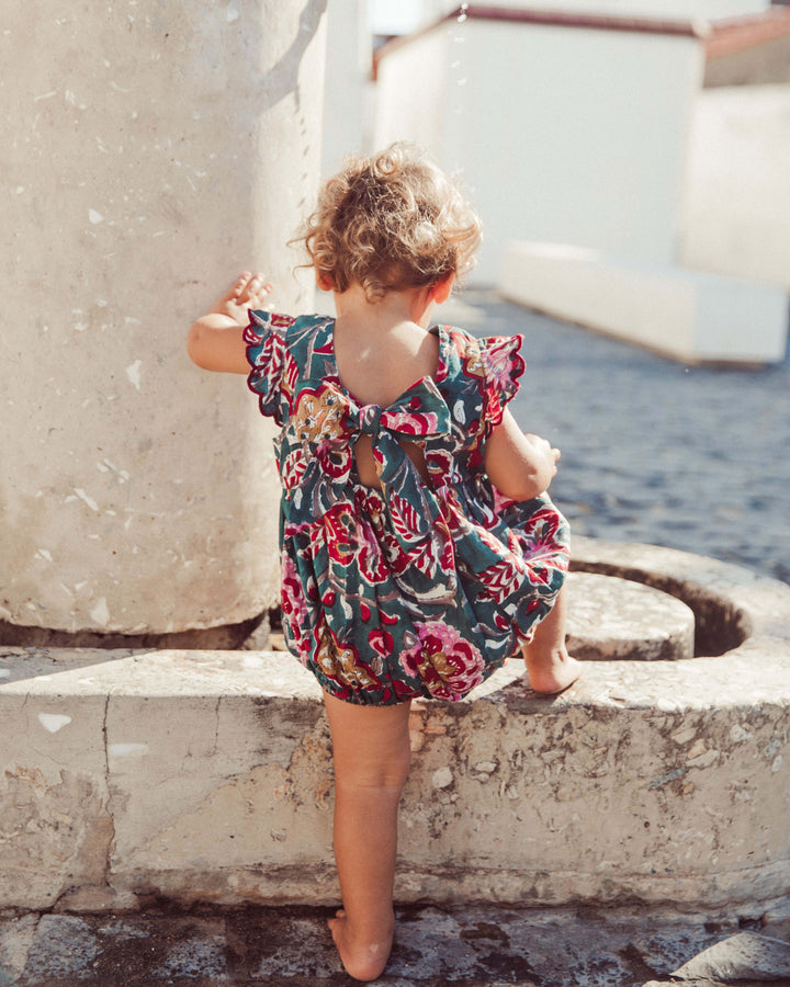 RANITA LUNETA PETROL BLUE FLOWERS PETIT