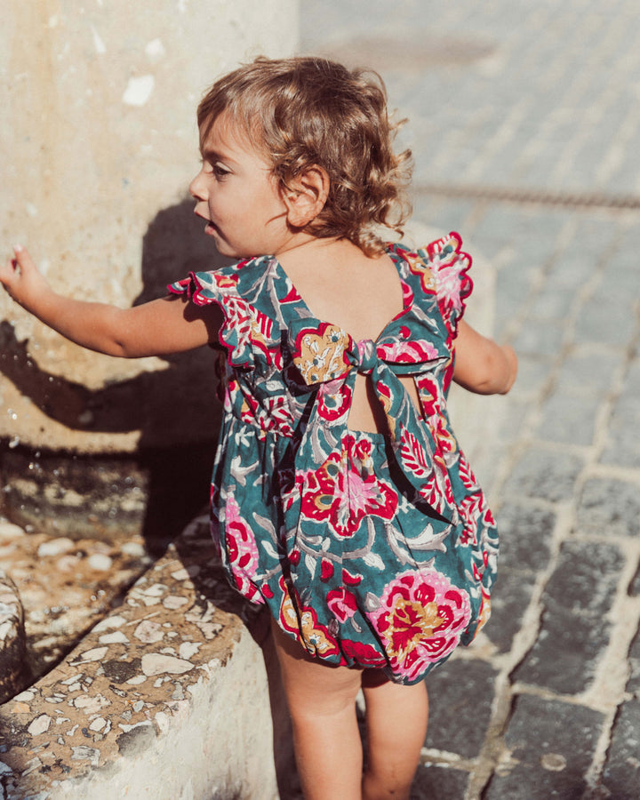 RANITA LUNETA PETROL BLUE FLOWERS PETIT