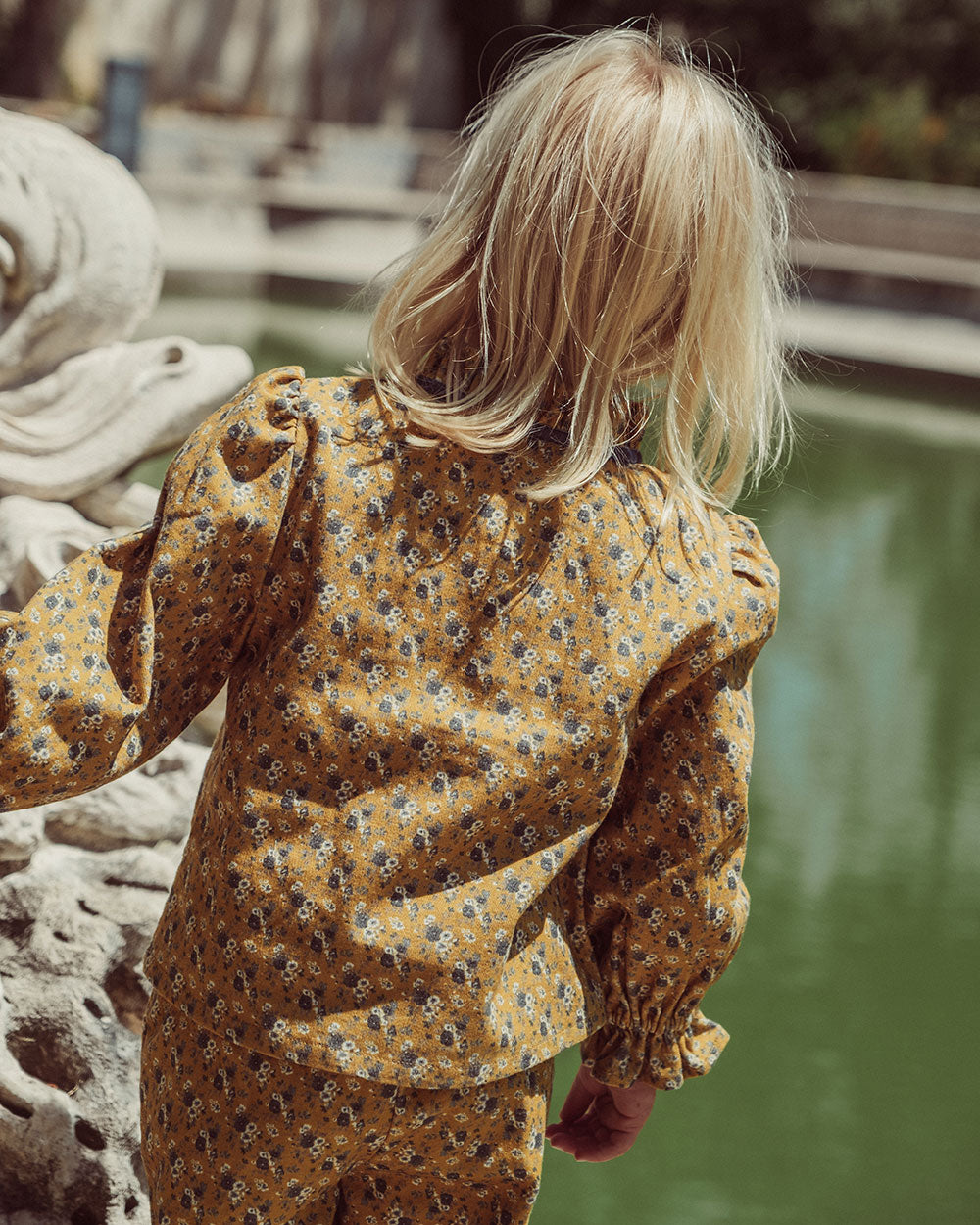 BLUSA DENIM EIRA FLOWERS MUSTARD PETIT