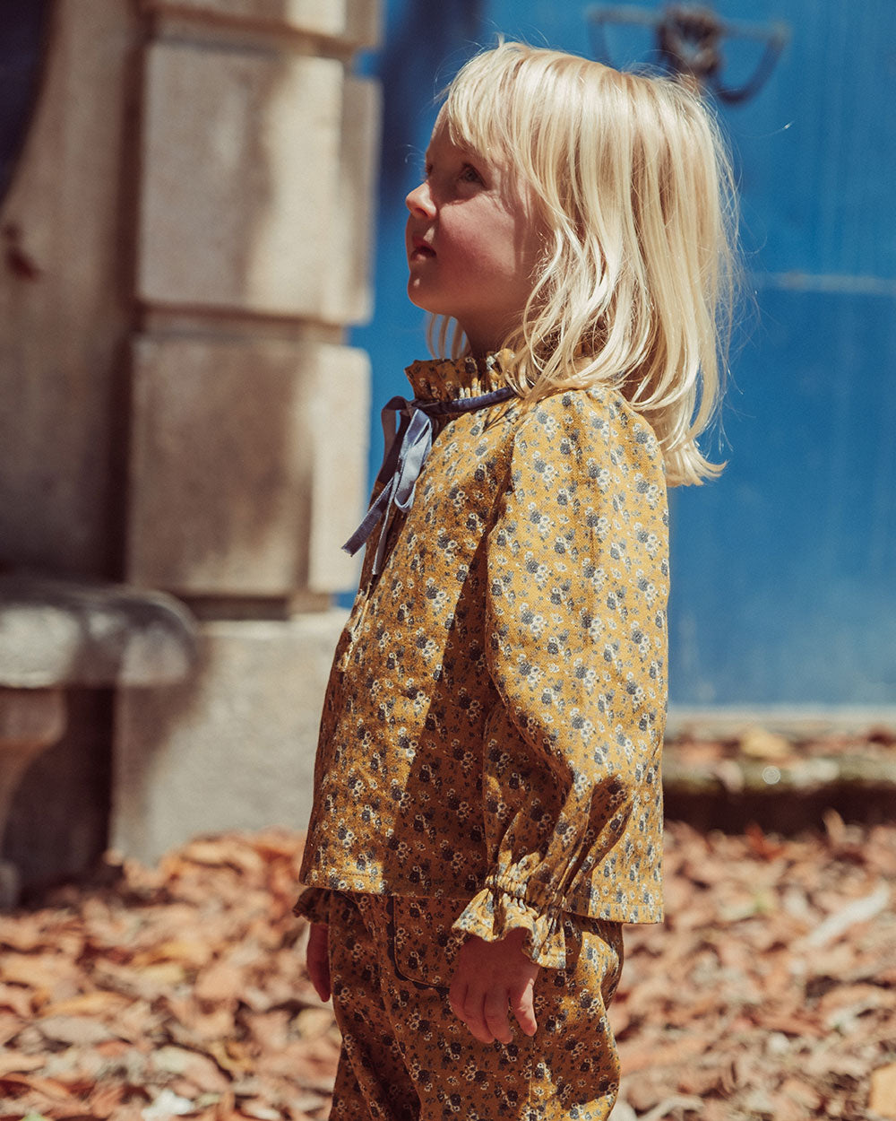 BLUSA DENIM EIRA FLOWERS MUSTARD PETIT