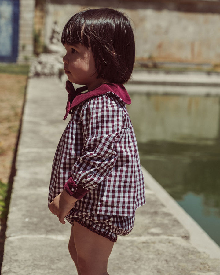 BLUSA LIV VICHY BURGUNDY PETIT