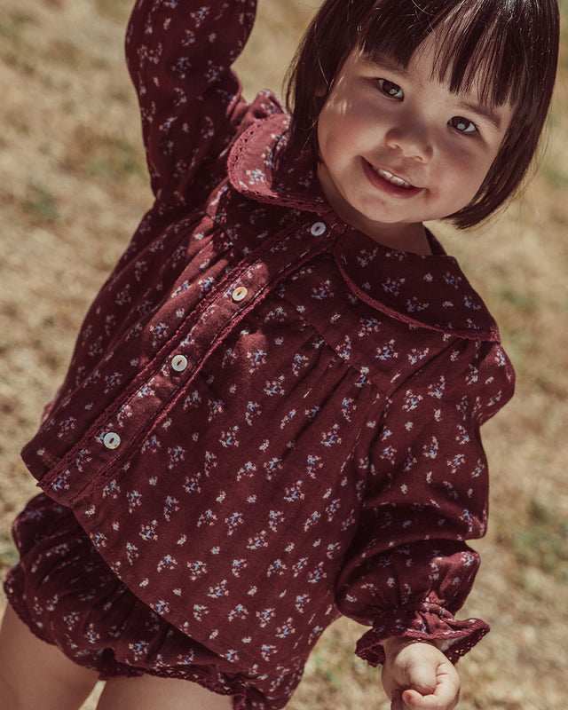 BLUSA POMPON CHERRY BLOSSOM BURGUNDY PETIT