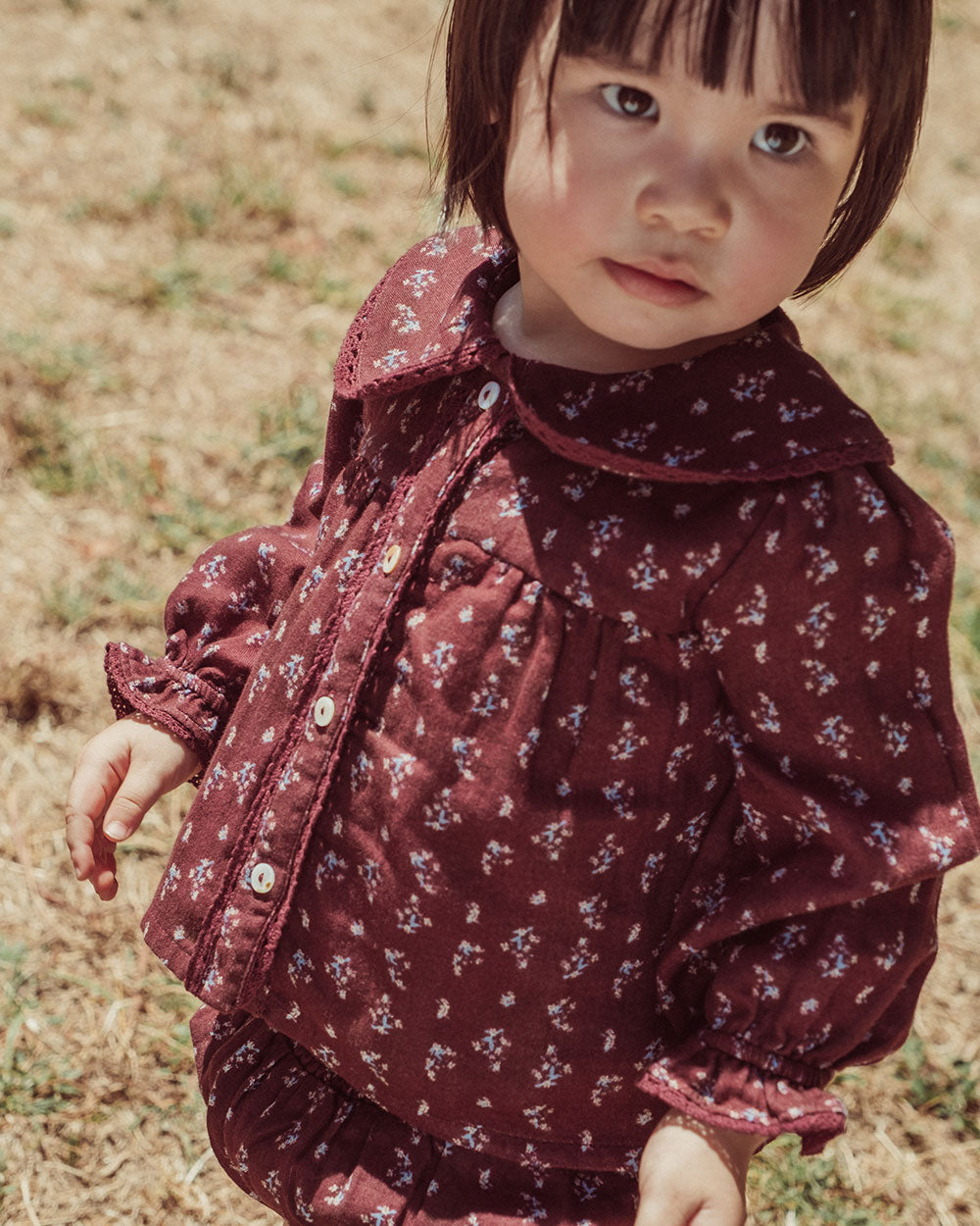 BLUSA POMPON CHERRY BLOSSOM BURGUNDY PETIT