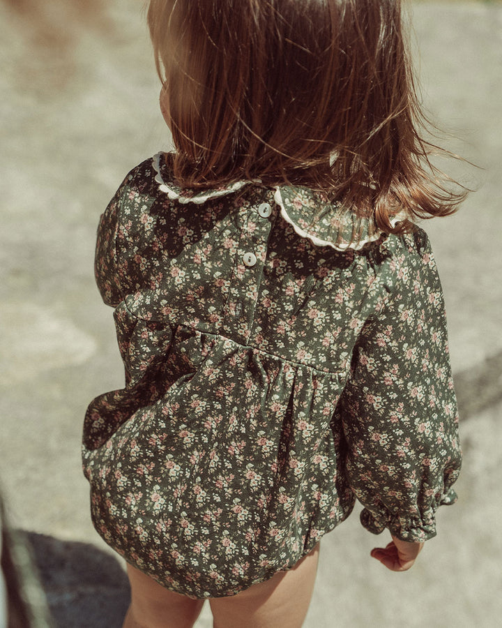 RANITA DENIM LOLI FLOWERS GREEN PETIT