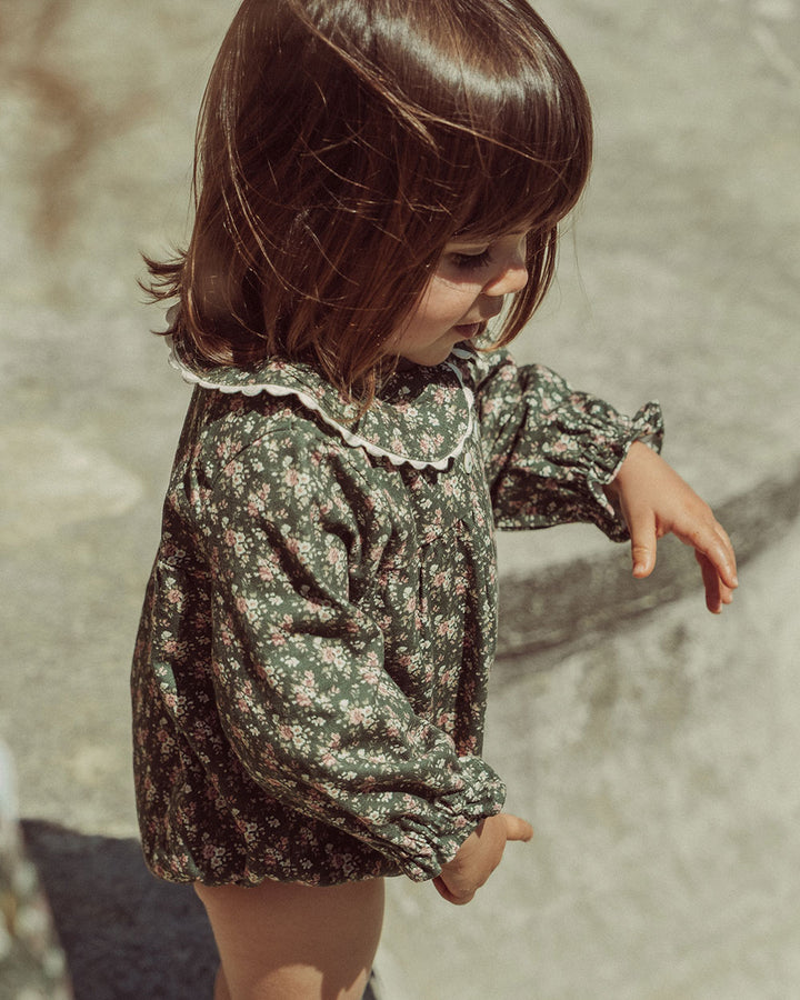 RANITA DENIM LOLI FLOWERS GREEN PETIT