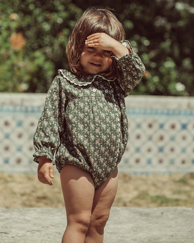 RANITA DENIM LOLI FLOWERS GREEN PETIT