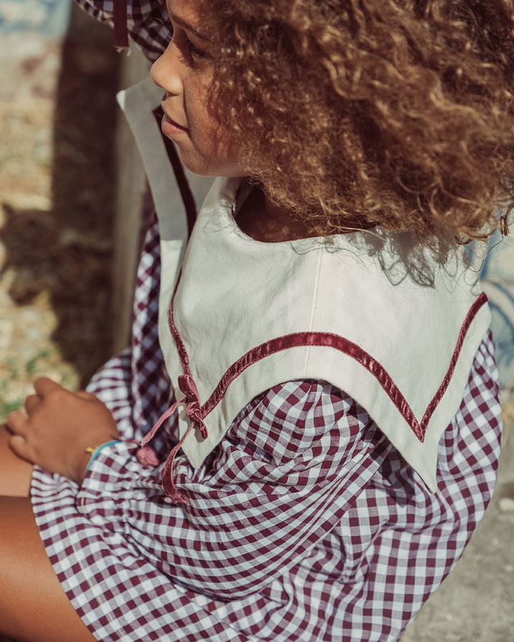 VESTIDO ALINA VICHY BURGUNDY PETIT
