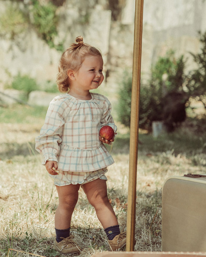 BLUSA COCO SCOTTISH LIGHT BLUE RED PETIT