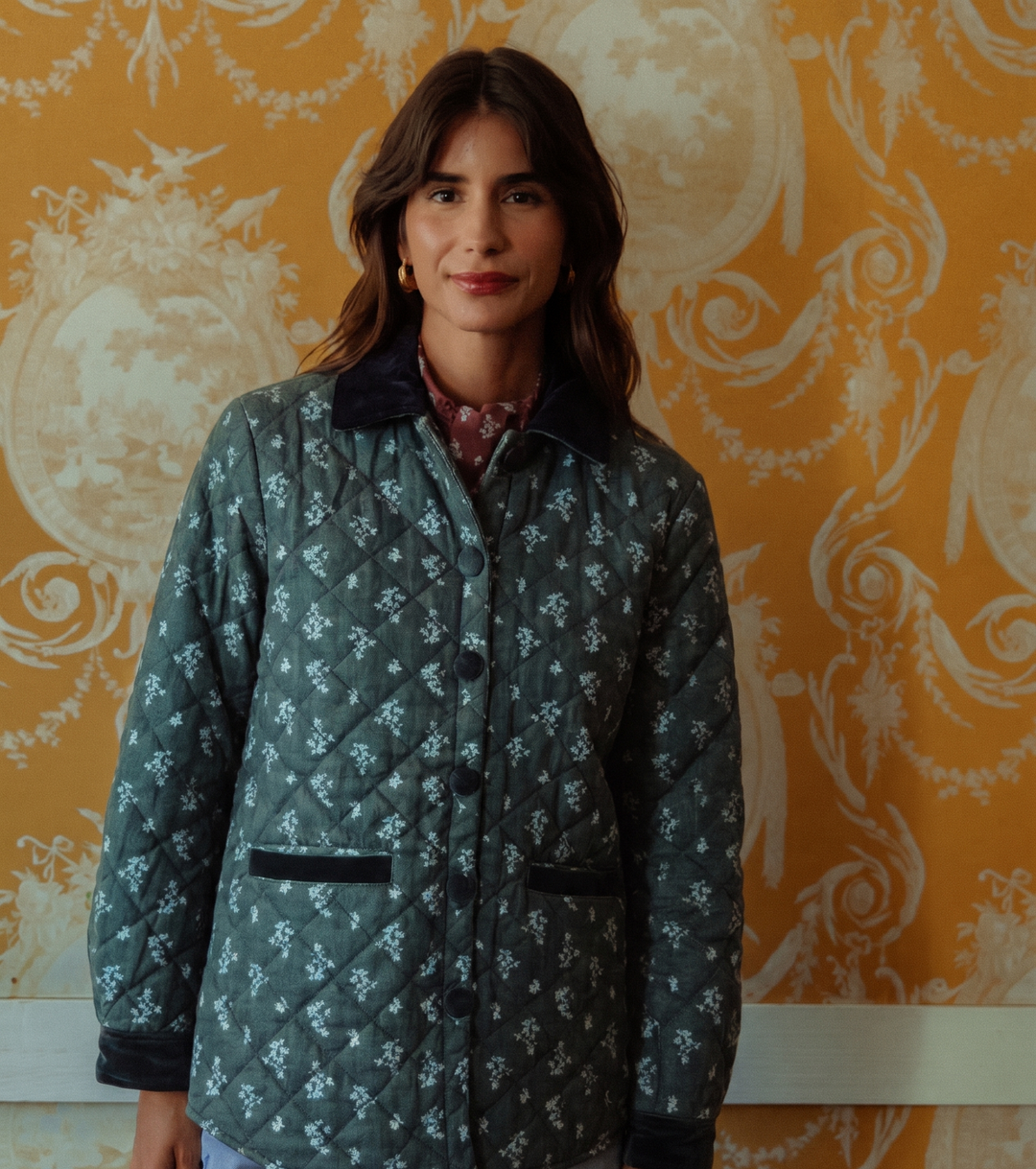 CHAQUETA JUANA CHERRY BLOSSOM PETROL