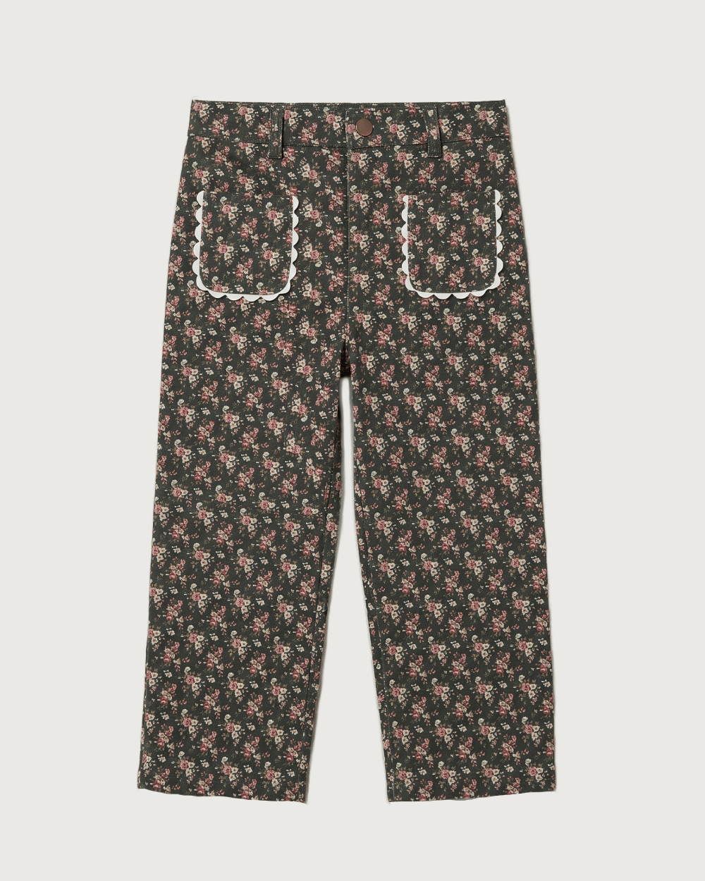 PANTALON NENA DENIM FLOWERS GREEN PETIT