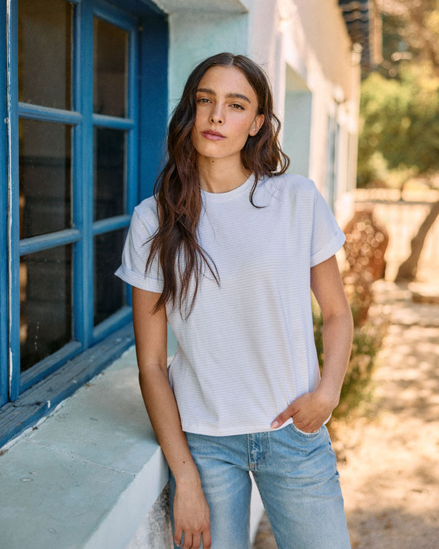 POLERA GRANADA LÍNEAS BRILLOS